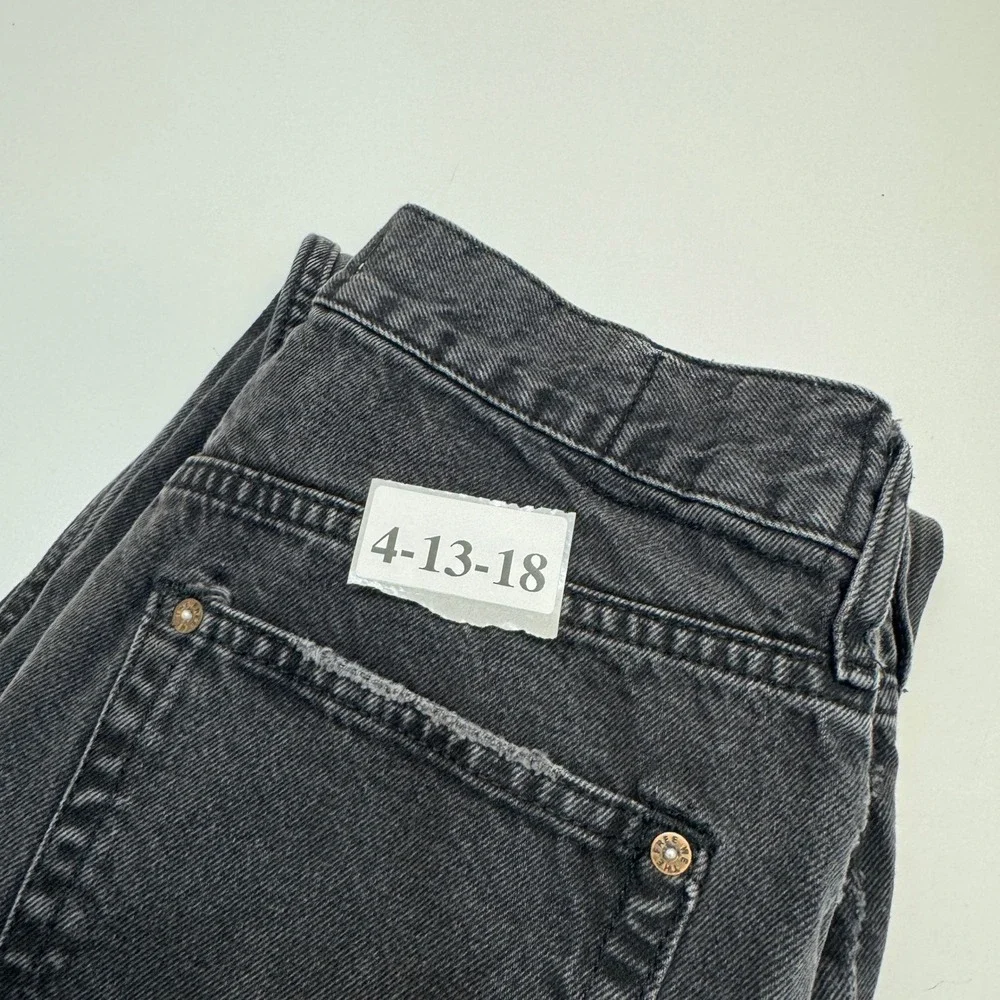 Free People Jeans Womens 29 Black Lasso Distressed Grunge Goth Punk Indie - Picture 7 of 10
